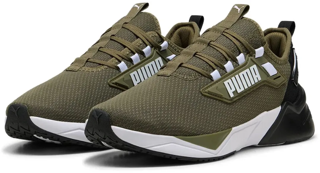 PUMA Retaliate 3 Hardloopschoenen - 44.5 Olive/Black