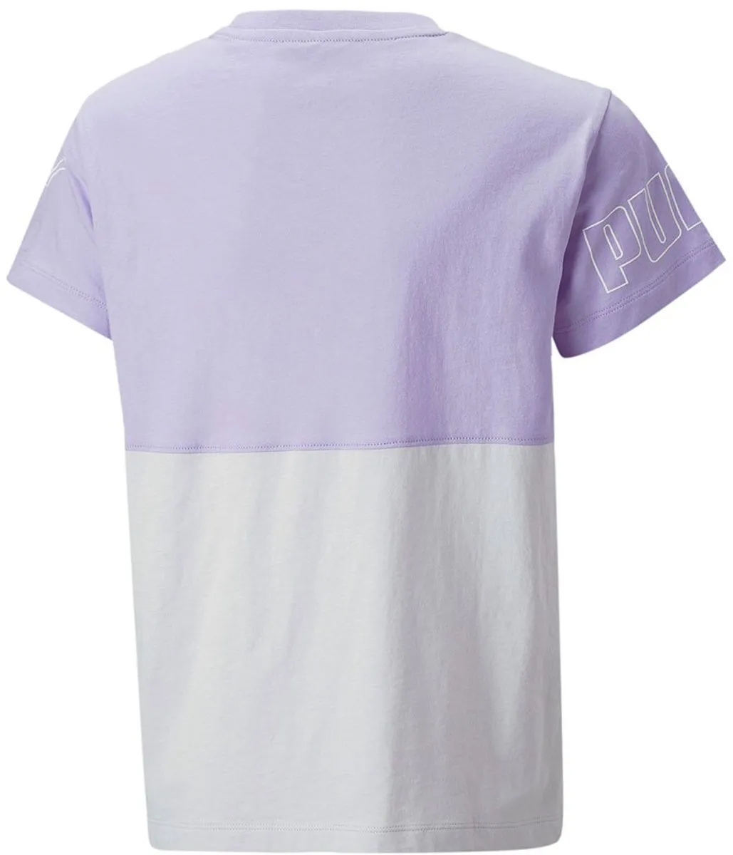 PUMA Power Colorblock T-shirt - 4-5 jaar - Paars