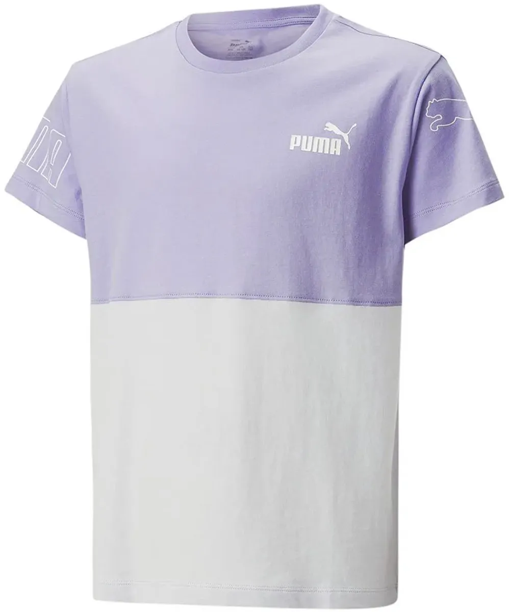 PUMA Power Colorblock T-shirt - 4-5 jaar - Paars