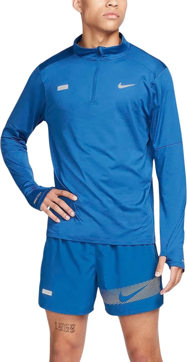Nike Dri-FIT Element Flash Half-Zip Shirt Heren - S - Blauw