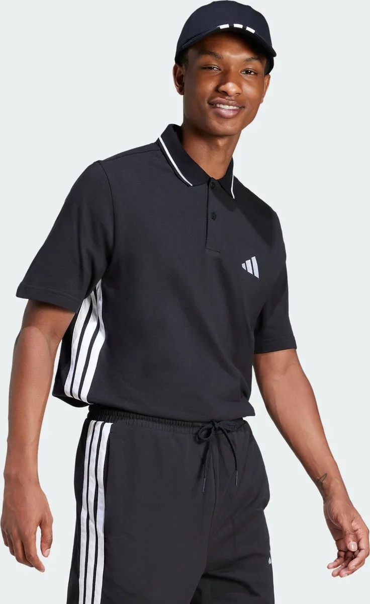 adidas Essentials 3-Stripes Poloshirt M - Zwart