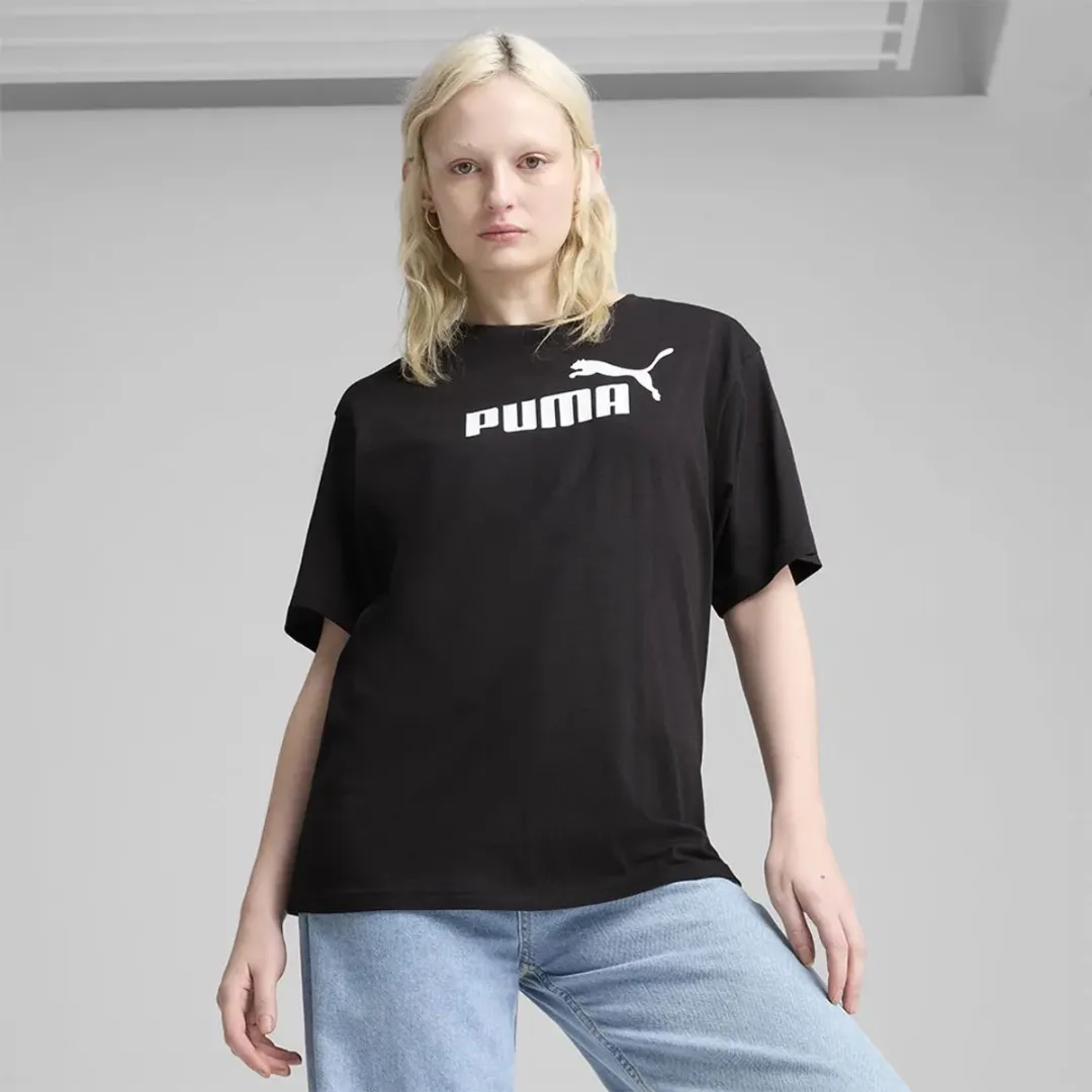 PUMA Ess N1 Logo Relaxed T-shirt - Zwart S