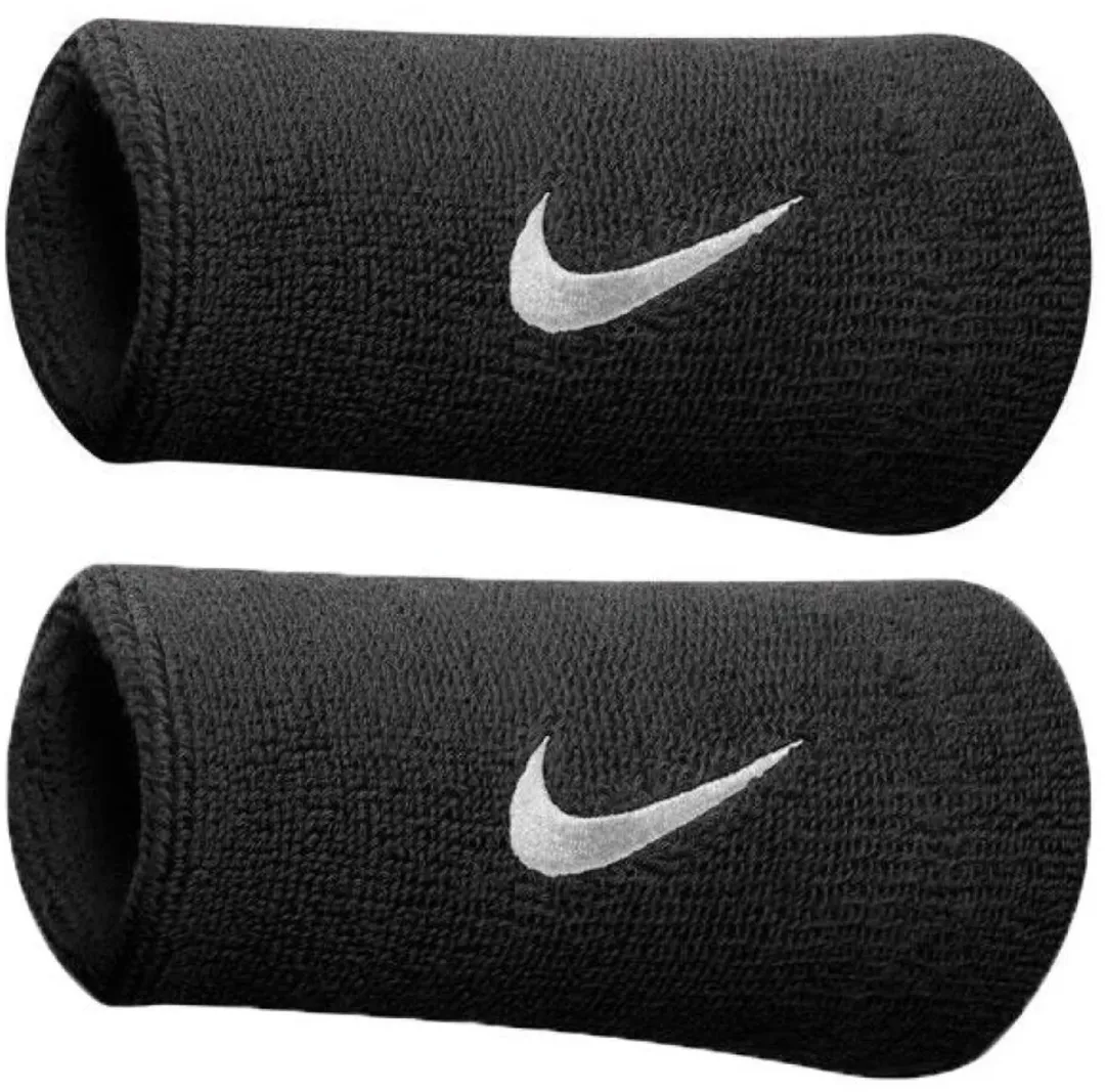 Nike Swoosh Dubbelbrede Polsbandjes - One Size - Zwart