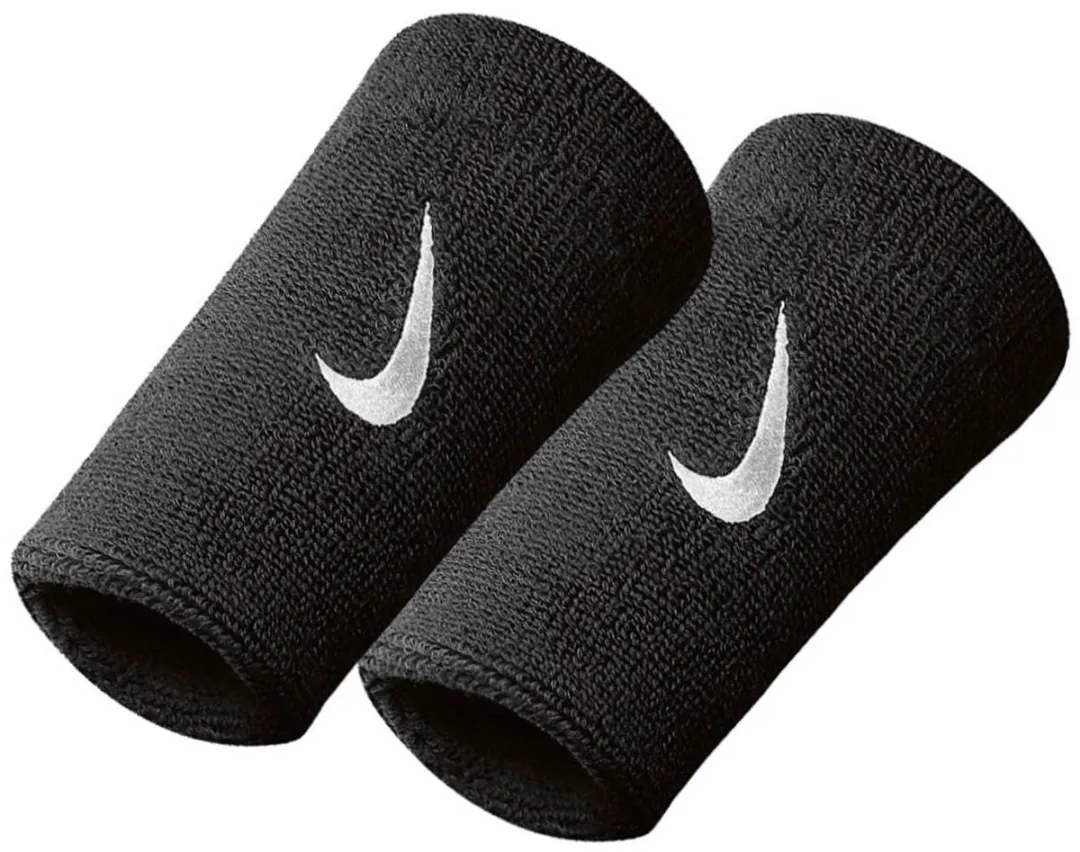 Nike Swoosh Dubbelbrede Polsbandjes - One Size - Zwart