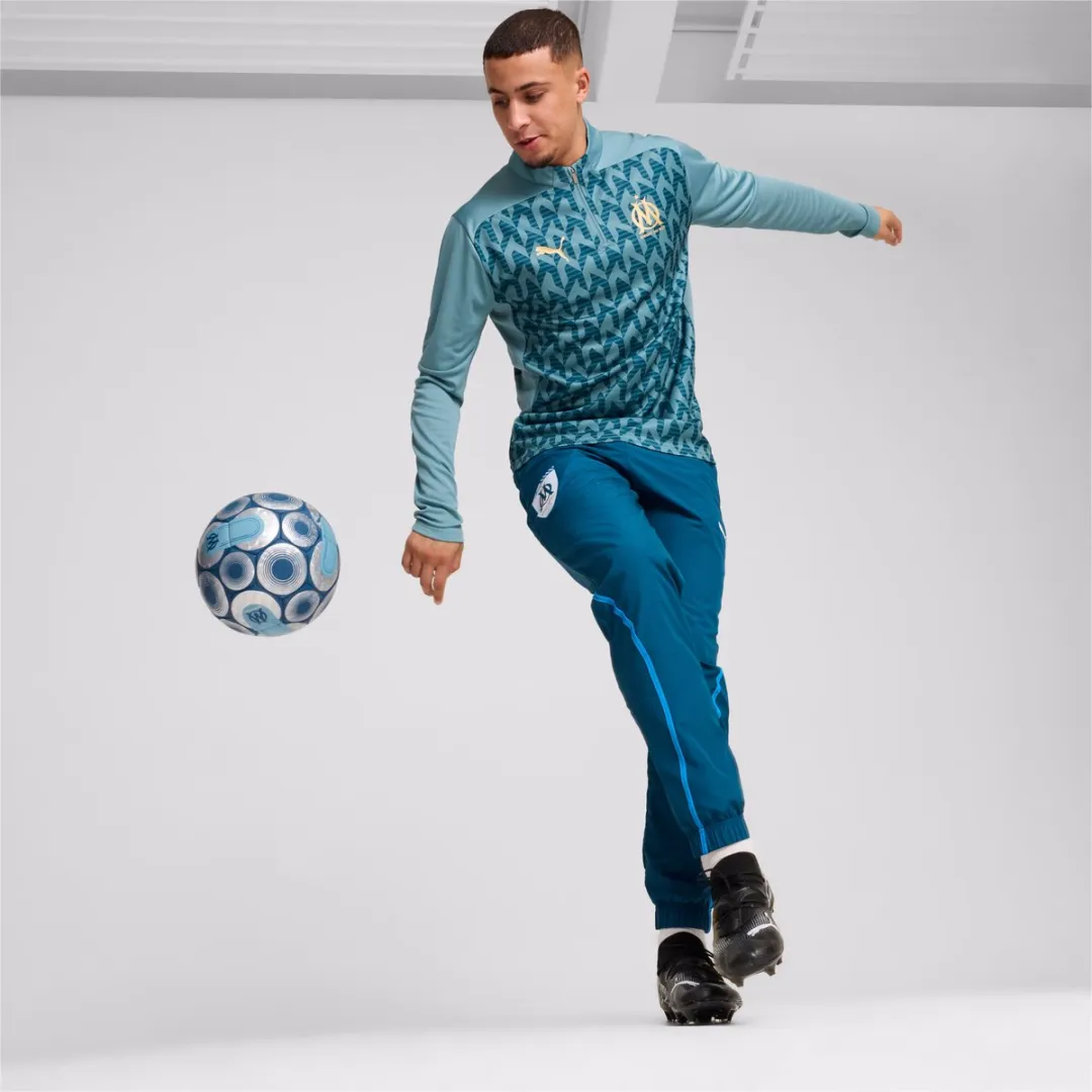 PUMA OM Prematch 2024/25 Training Top - 1/4 Rits - L - Bleu Azur-Ocean Tropic