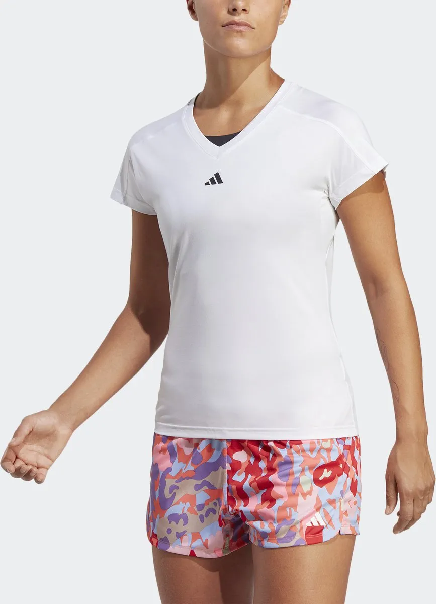 Adidas Performance AEROREADY V-hals T-shirt HR7878 - Wit - Dames XL