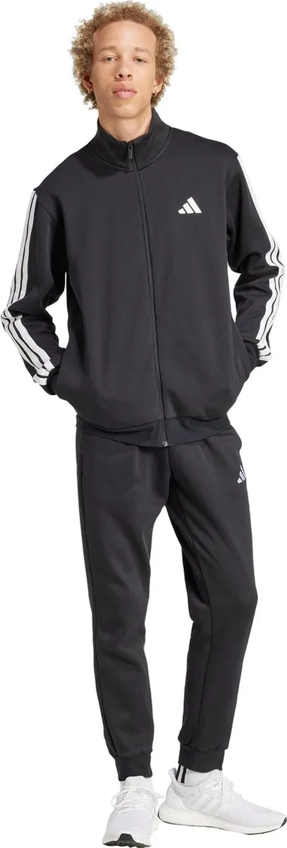 adidas 3-STRIPES Fleece Trainingspak Heren - Zwart - XXL