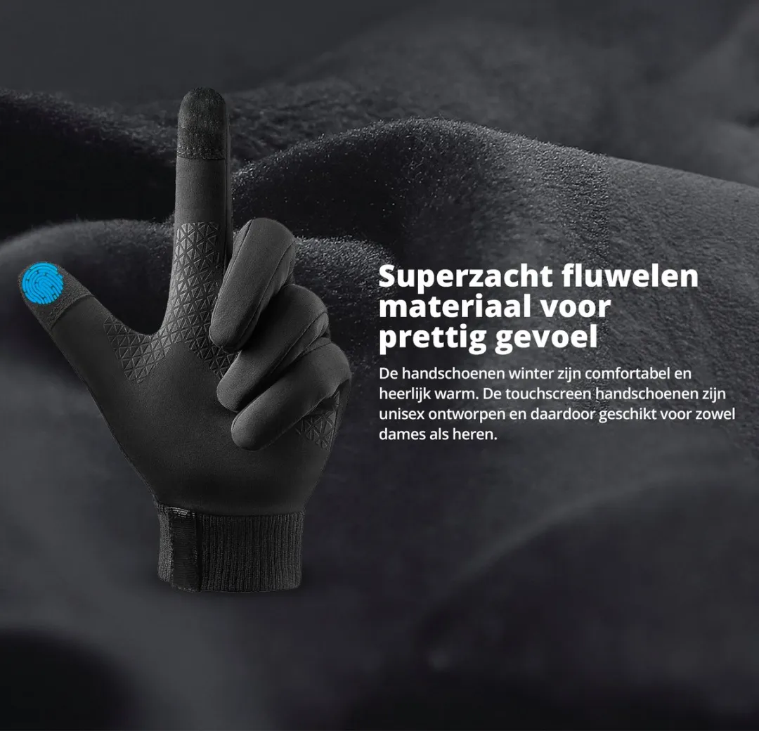 FlinQ Waterdichte Fietshandschoenen Premium - Zwart S