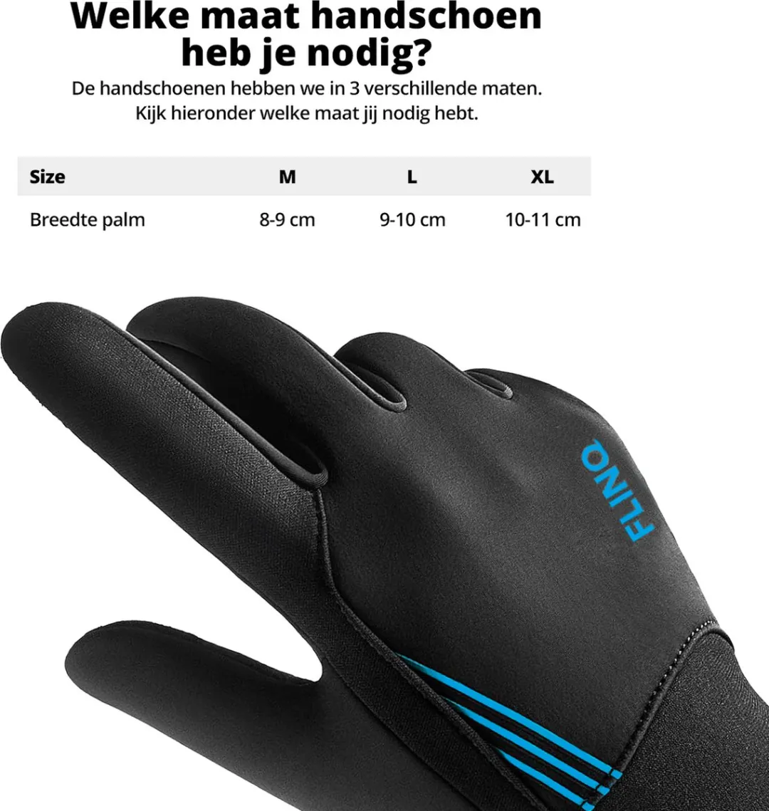 FlinQ Waterdichte Fietshandschoenen Premium - Zwart S