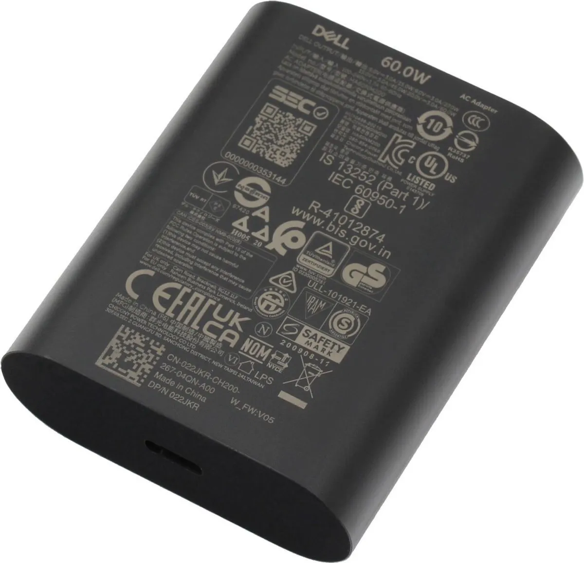 Dell 0XVH3P USB-C Oplader 60W - Zwart
