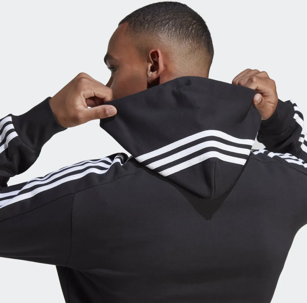 adidas Essentials French Terry Hoodie 3-Stripes - Zwart - 2XL