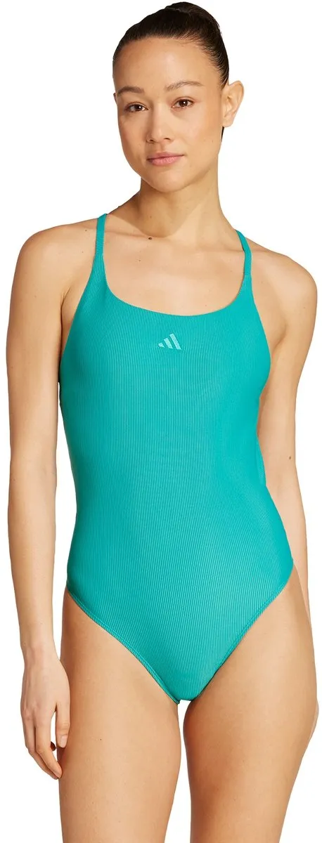 adidas Iconisea Geribbeld Badpak - Groen JZ6864