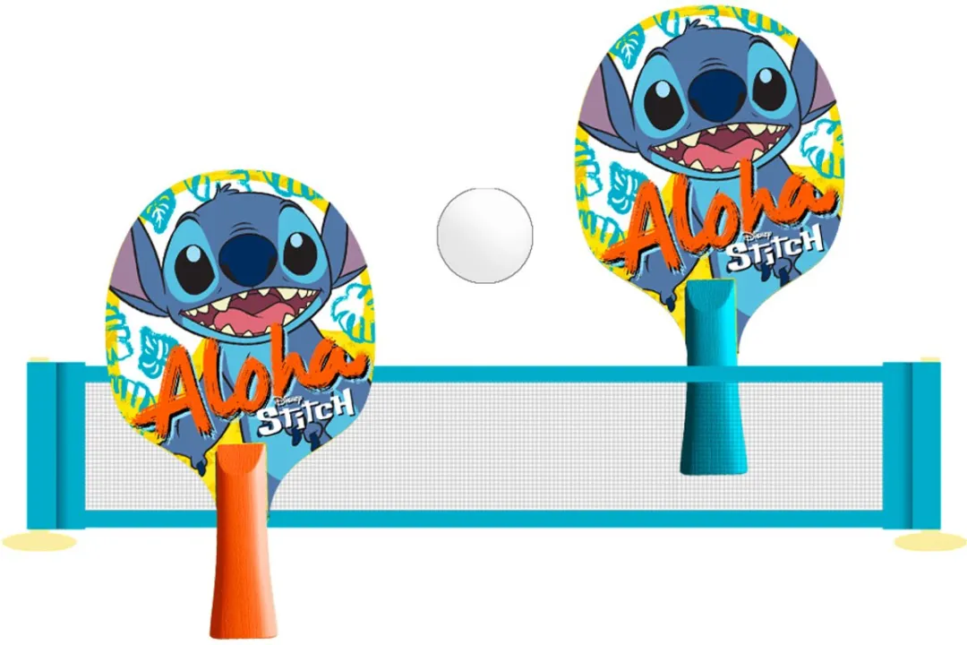 Disney Stitch Pingpongset - 5 Ballen - Blauw/Orange