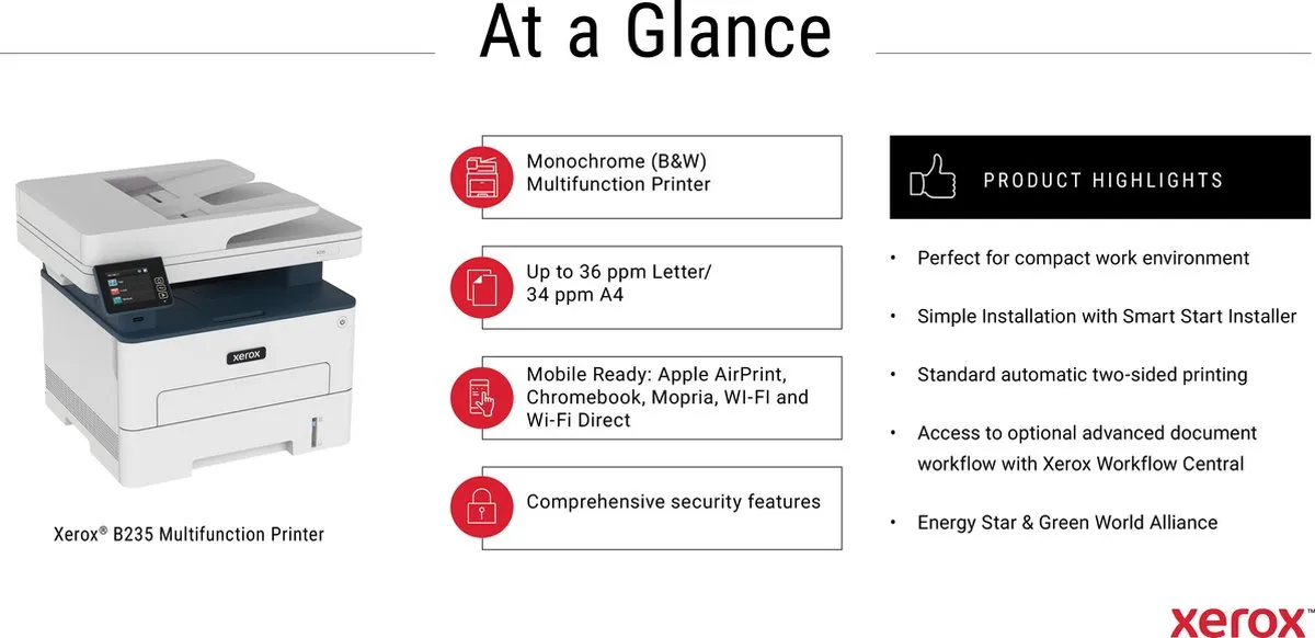 Xerox B235V_DNI Laserprinter - 34ppm - 251 Vel - Wit - afbeelding 6 van 6