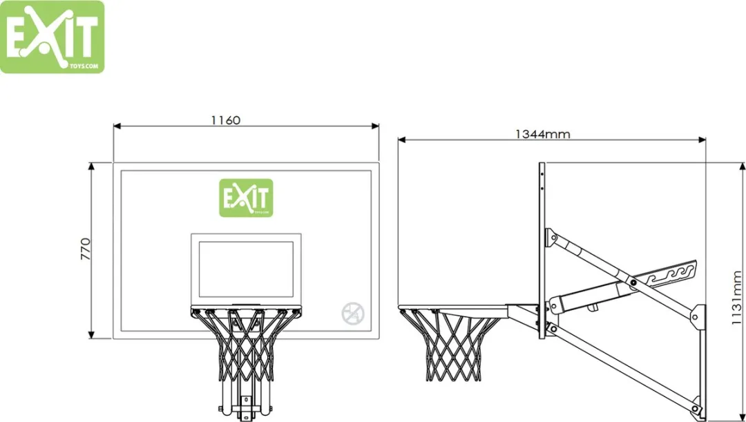 EXIT Galaxy Basketbalbord Groen/Zwart - 46.01.10.00