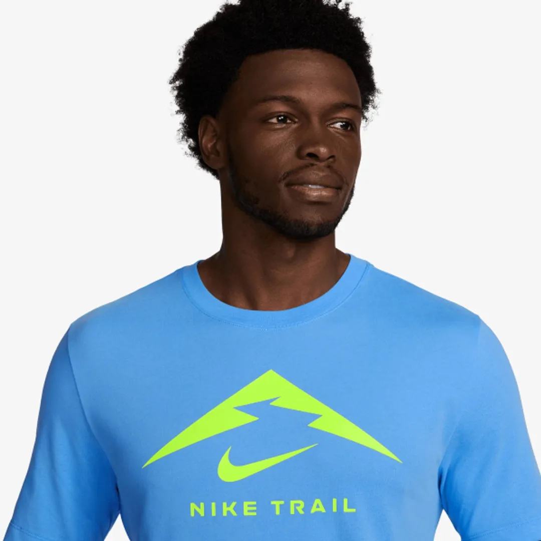 Nike Dri-FIT Trail Logo Shirt S - Blauw