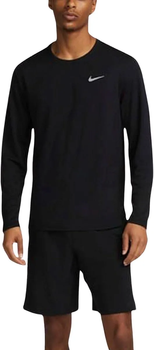 Nike Dri-FIT UV Miler Longsleeve Shirt Heren XXL - Zwart