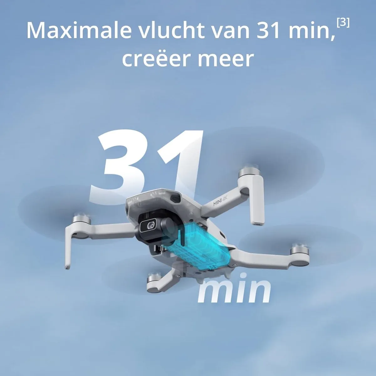 DJI Mini 4K Drone - 10 km Bereik - 31 Min Vliegtijd - Wit