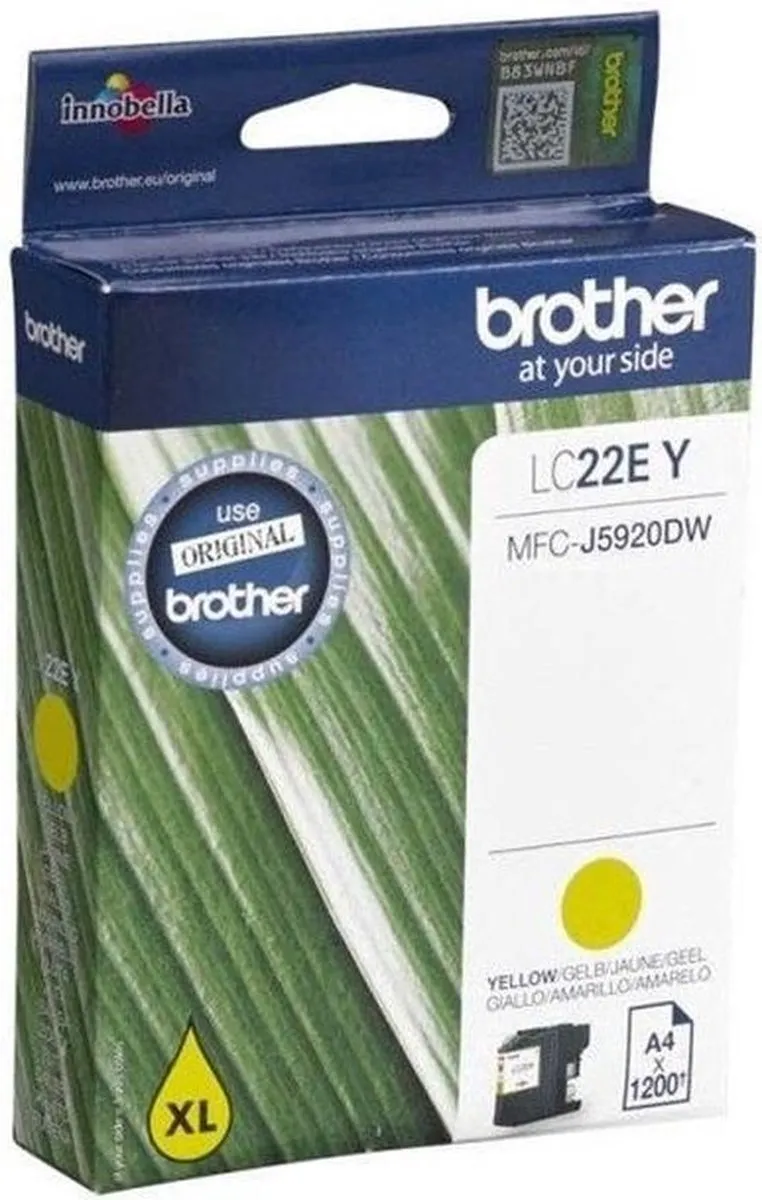 Brother LC-22EY Inktcartridge Geel