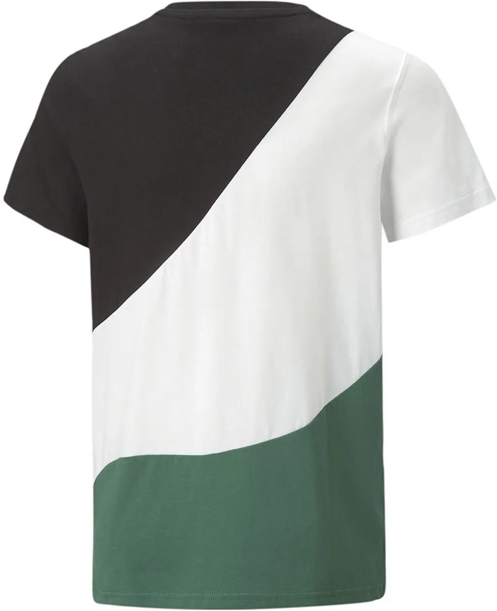 PUMA Power Cat T-shirt 5-6 jaar - Groen/Wit/Zwart