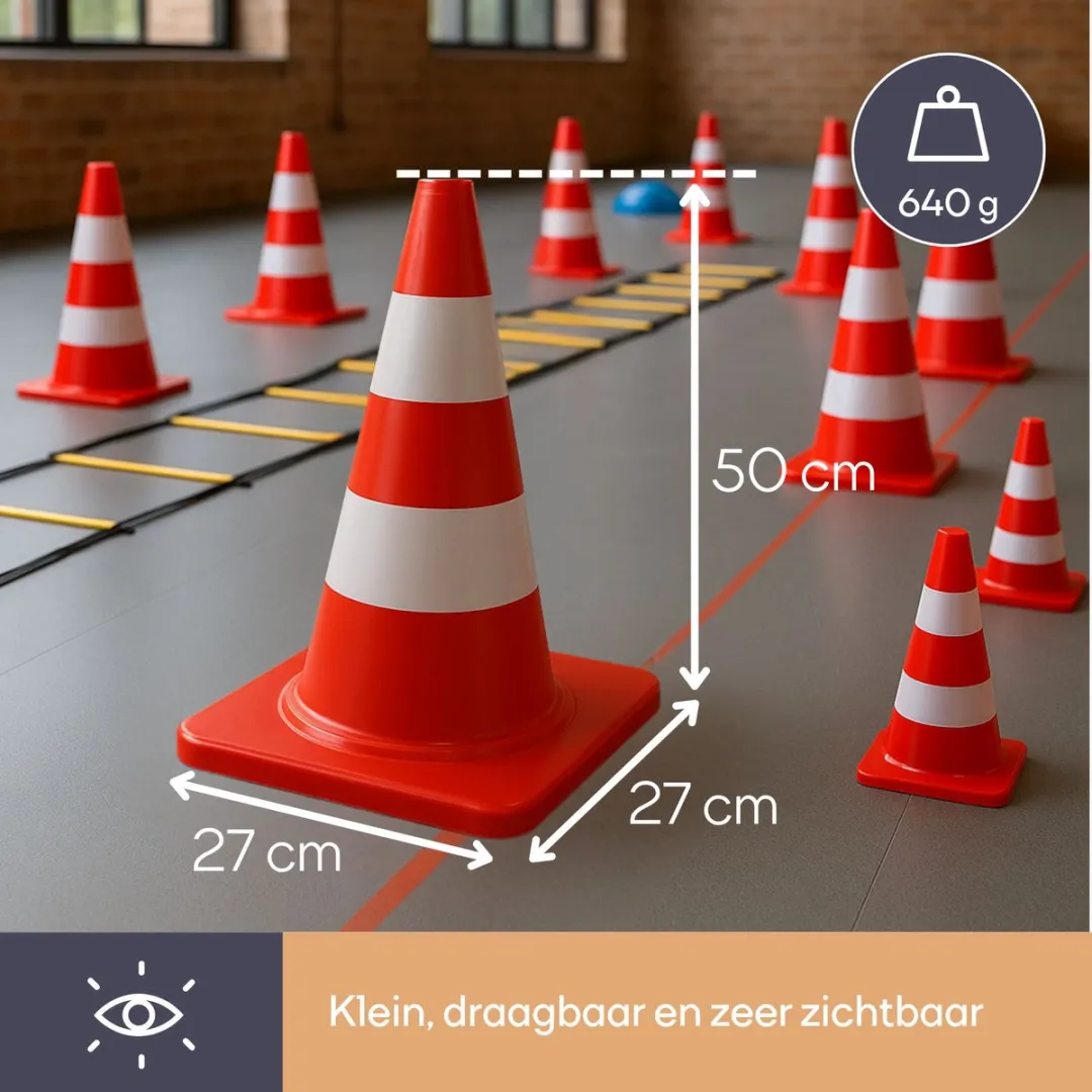 Perel Afzetkegel 50cm - Rood/Wit