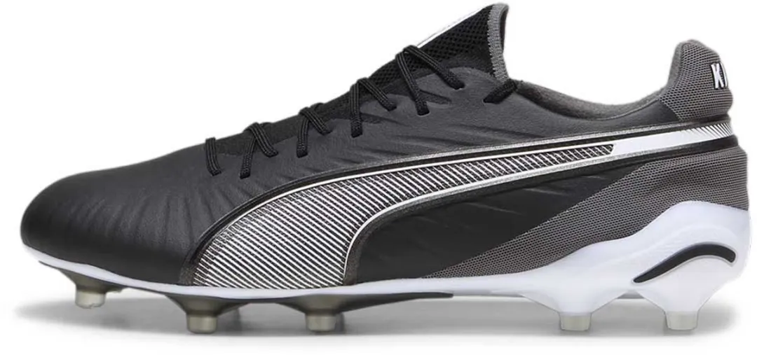 PUMA Low King Ultimate FG/AG Voetbalschoenen - 45 - Zwart/Wit/Grijs