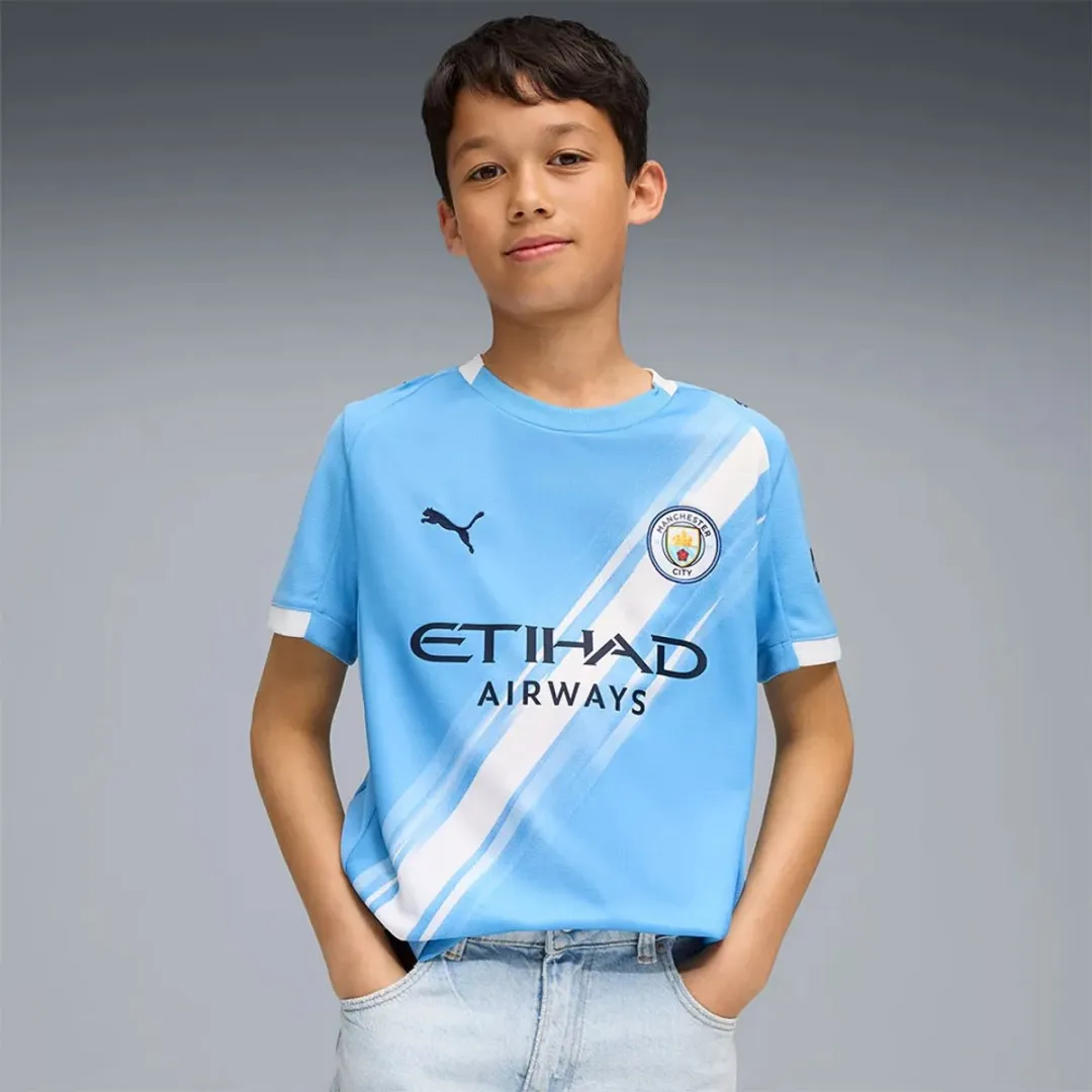 PUMA Manchester City FC 25/26 Thuis T-shirt Junior - 13-14 jaar - Blauw