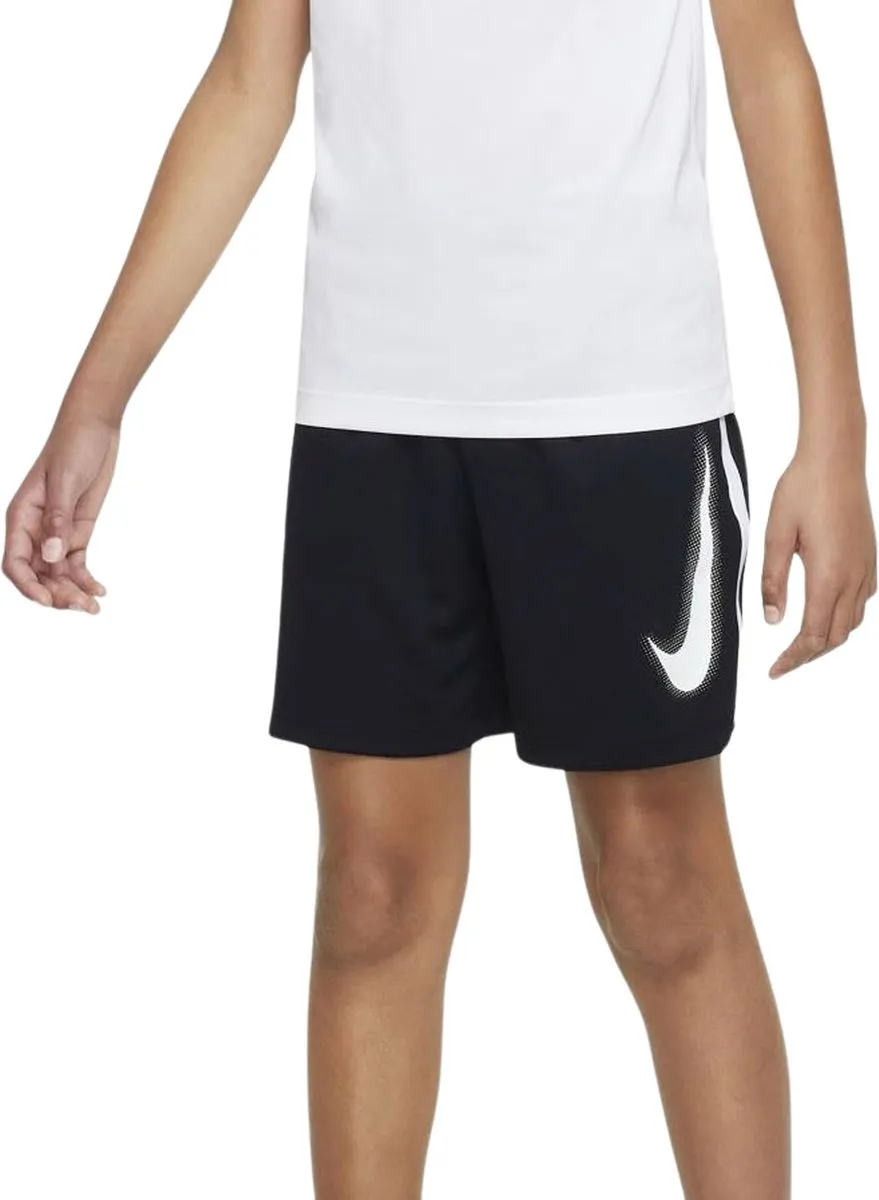 Nike Dri-FIT Multi+ Sportbroek Jongens Short M - Zwart/Wit