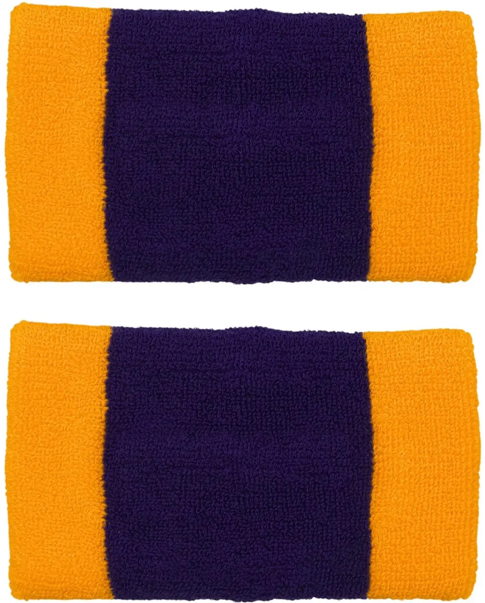Nike Swoosh Doublewide Wristbands N0001586730 - Paars-Geel