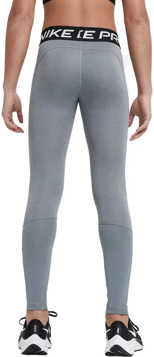 Nike Pro Sportlegging Meisjes DA1028-091 - Maat 164 - Grijs/Zwart/Wit
