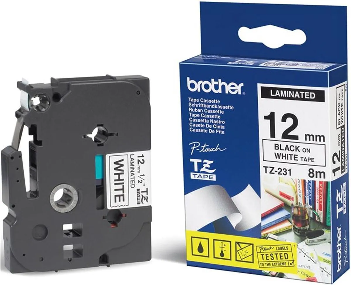 Brother TX-231 Transferpapier 12mm - Wit