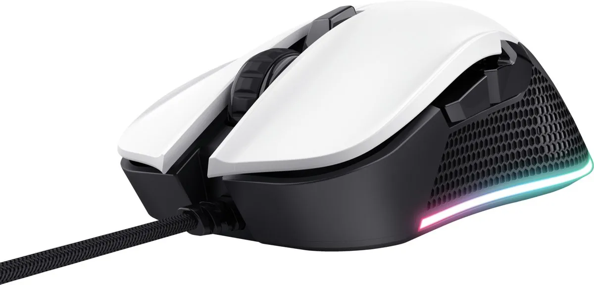 Trust GXT 922W Ybar Gaming Muis 7200 DPI - Wit - afbeelding 6 van 6