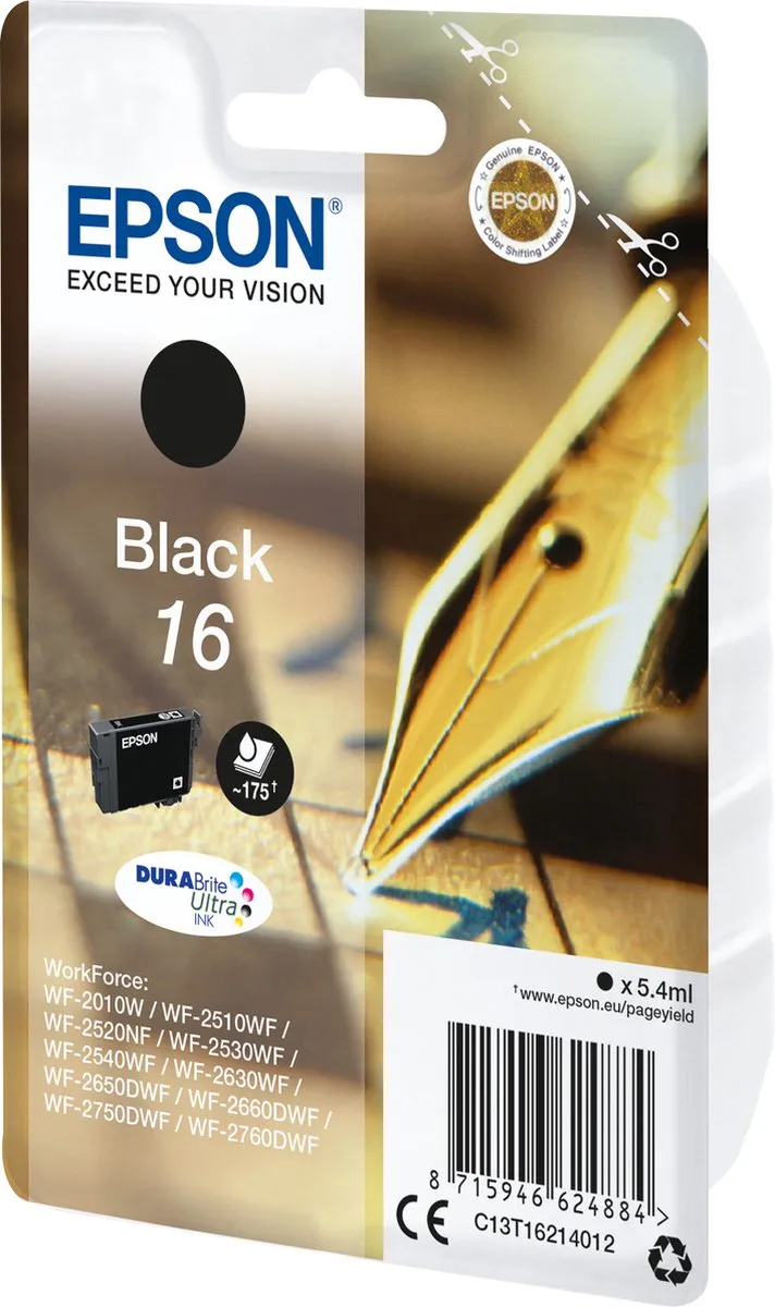 Epson 16 C13T16214010 Inktcartridge - Zwart