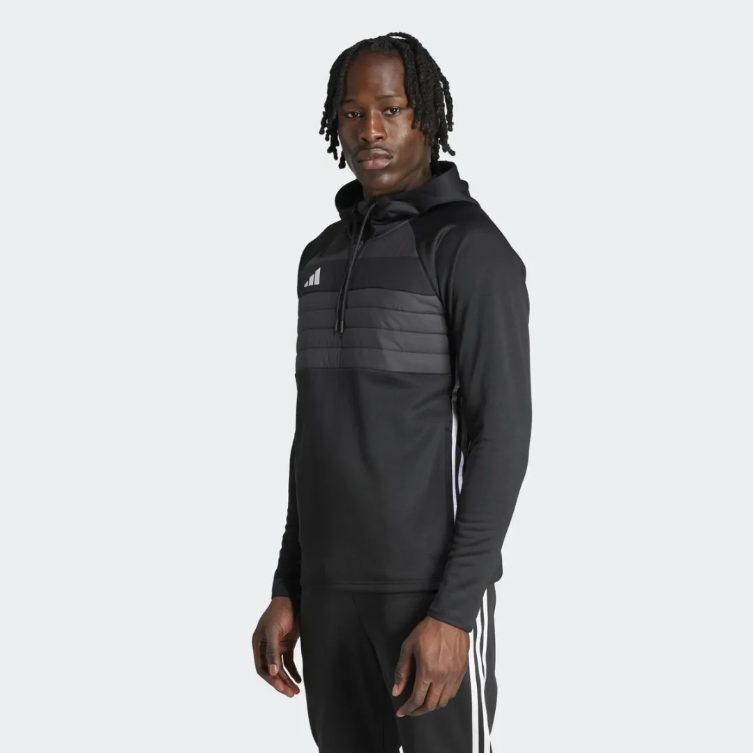 adidas Tiro 25 Essentials Winterized Hooded Voetbaltrainingsjas - Zwart/Wit