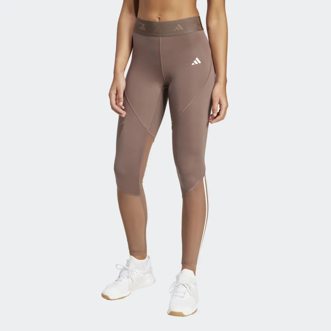 Adidas Hyglm 1/1 L Trainingslegging Dames - Bruin