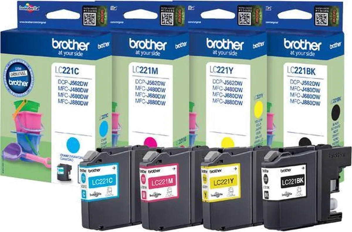Brother LC221BKBP Inktcartridge - Zwart