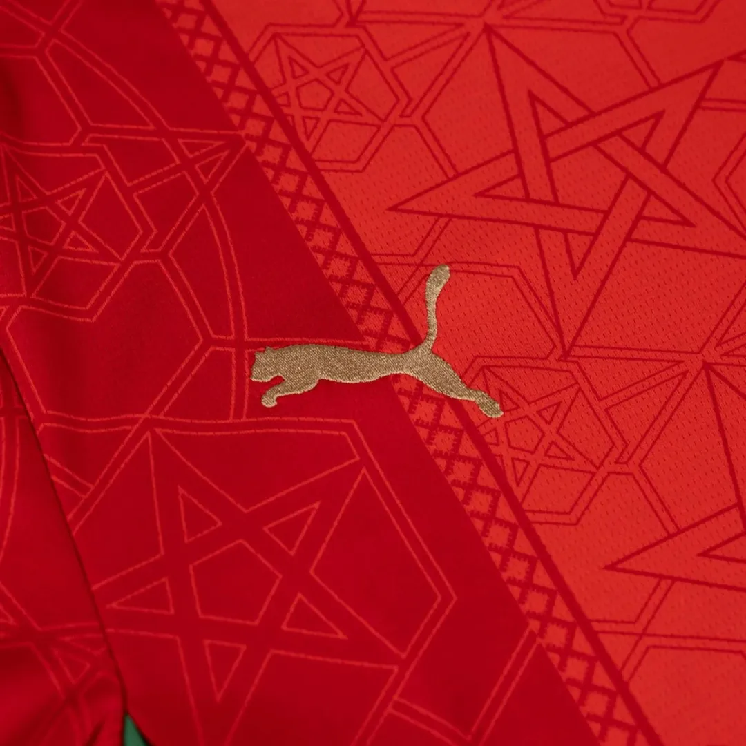 PUMA Marokko Thuisshirt 2024/2026 - Junior - 164 - Rood/Groen/Wit