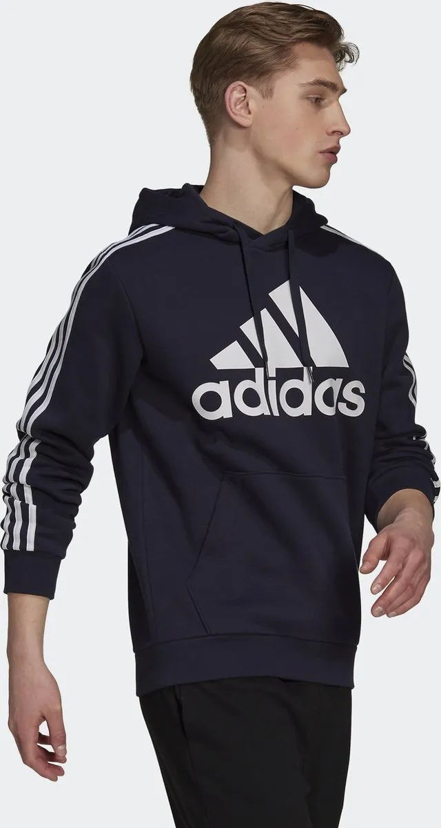 adidas Essentials Fleece Hoodie 3-Stripes - Heren S - Blauw