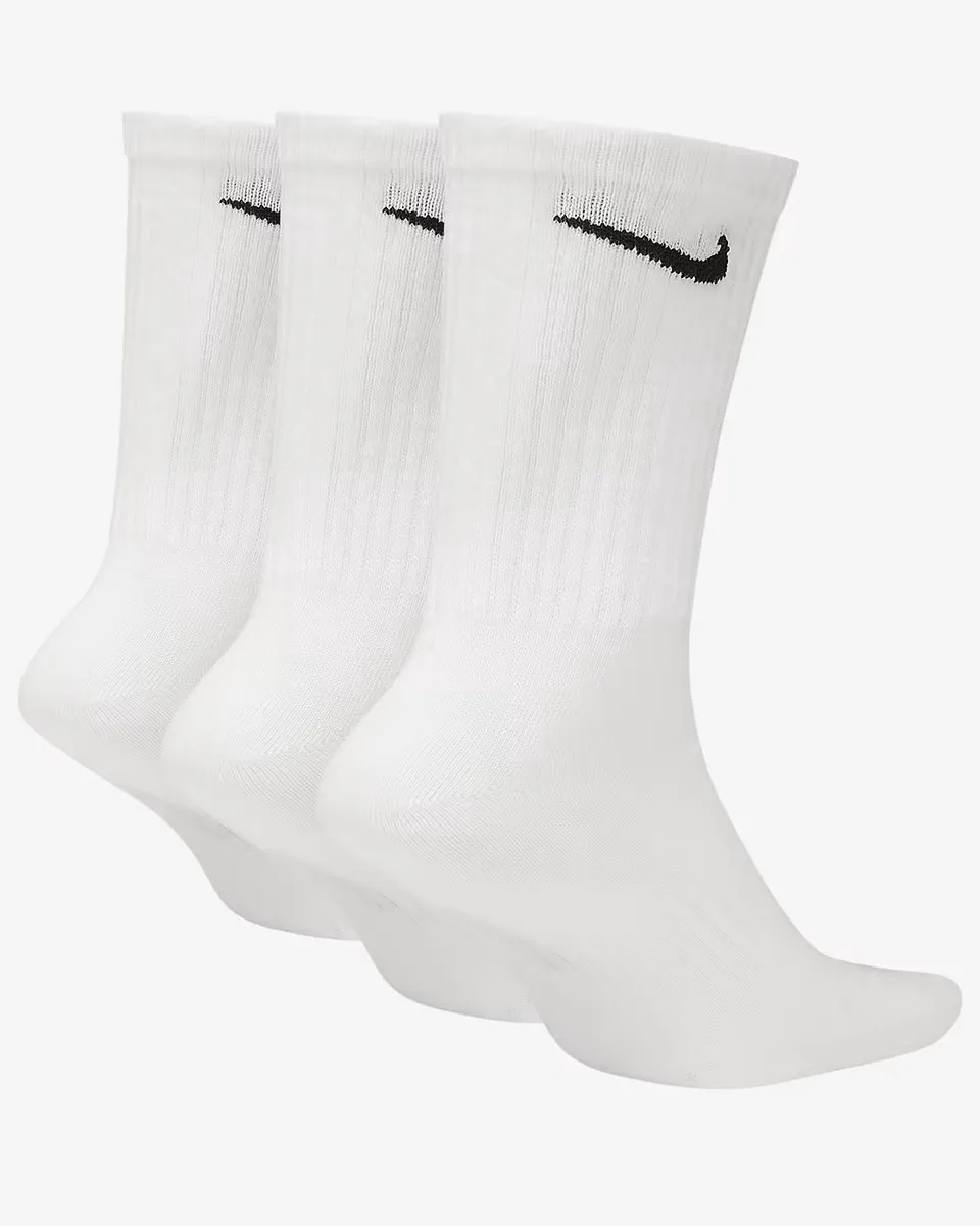 Nike Everyday Crew Sokken Unisex SX7676-100 - 3 Stuks - Wit/Zwart