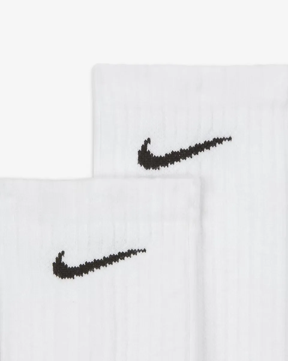 Nike Everyday Crew Sokken Unisex SX7676-100 - 3 Stuks - Wit/Zwart