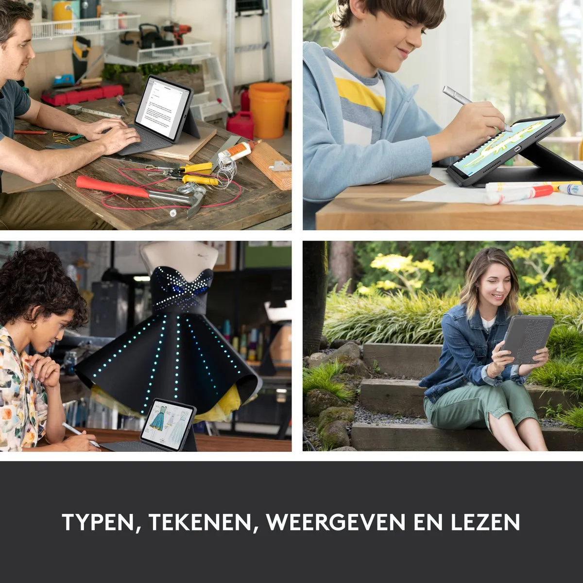 Logitech Rugged Folio Toetsenbordcase - iPad 10 Grijs
