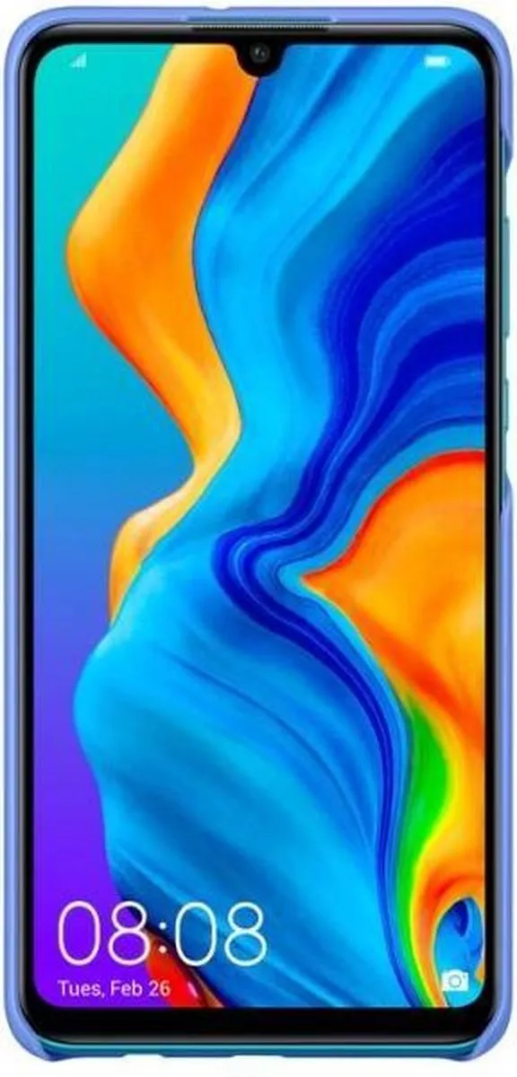 Huawei P30 Lite Hoesje - Floral Blue Design - Blauw - afbeelding 6 van 6