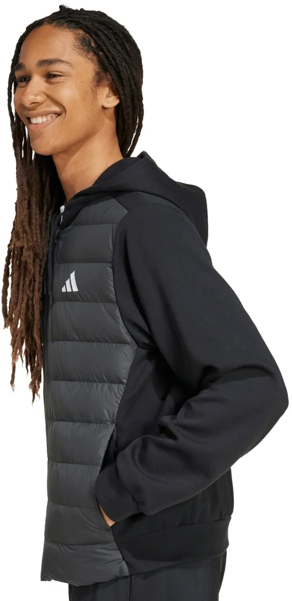 adidas Essentials Climawarm Hybrid Down Hooded Jas - Zwart XS