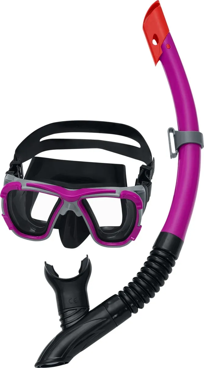 Bestway Snorkelset Volwassenen - Duikbril & Snorkelbuis Grijs