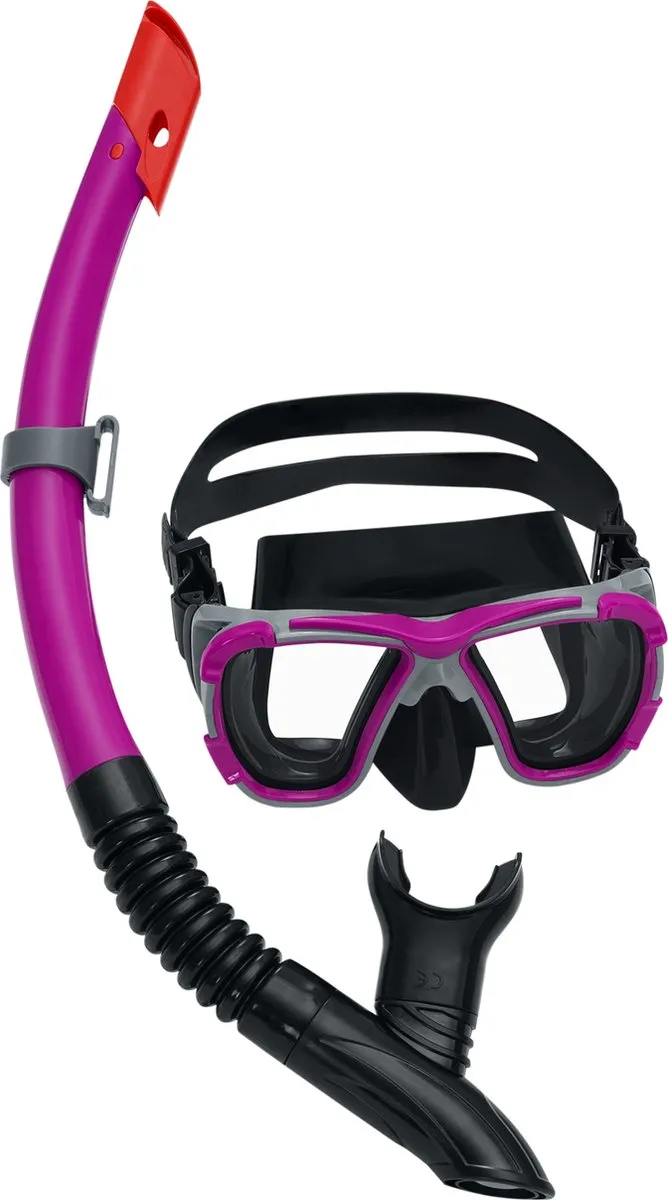 Bestway Snorkelset Volwassenen - Duikbril & Snorkelbuis Grijs