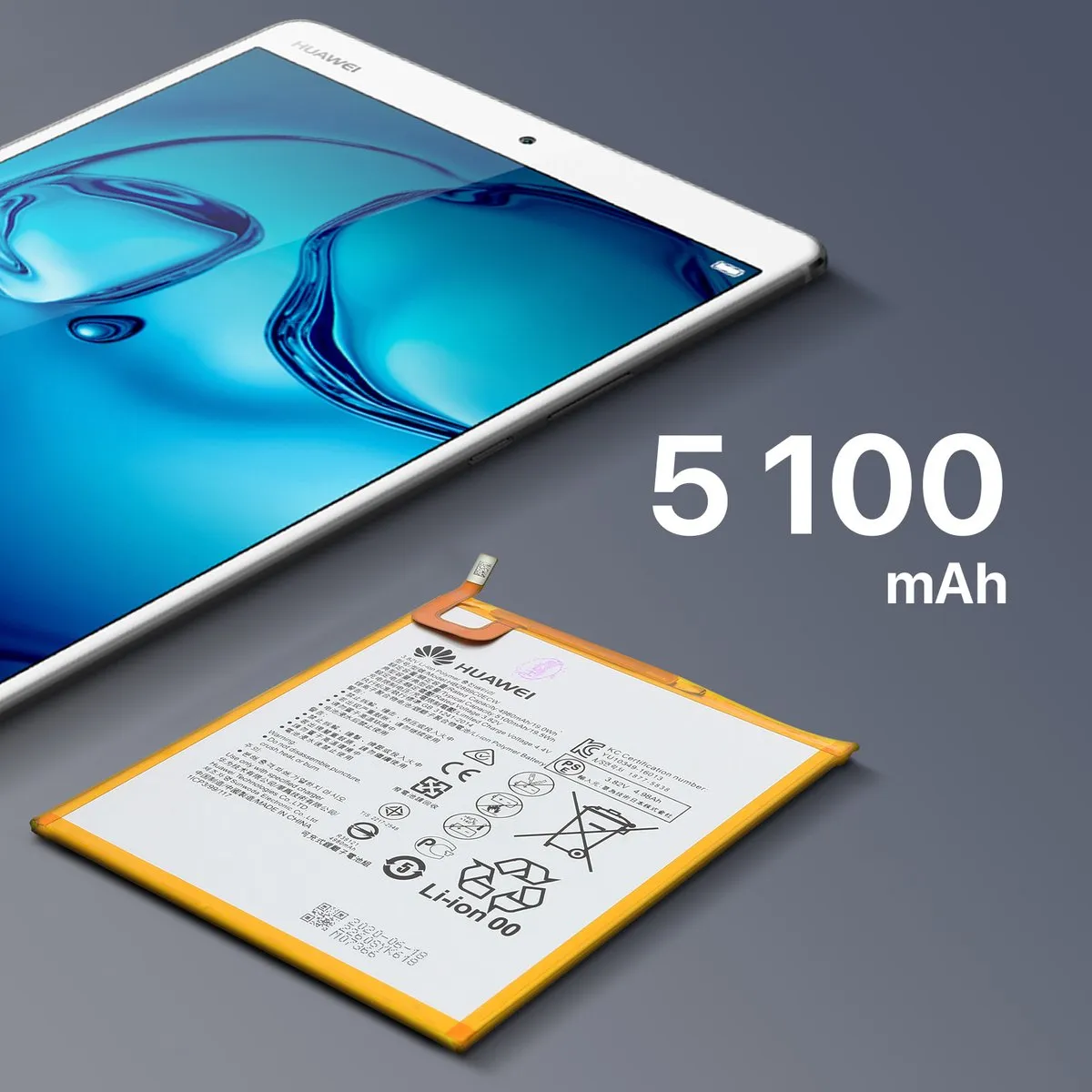 Huawei MediaPad M3 HB2899C0ECW Interne Batterij - 5100mAh - Zwart