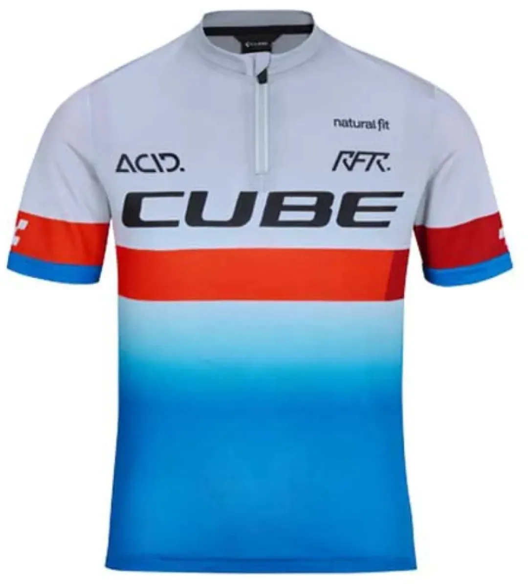 Cube Teamline Rookie Wielertrui 2XS - Blauw/Rood/Grijs