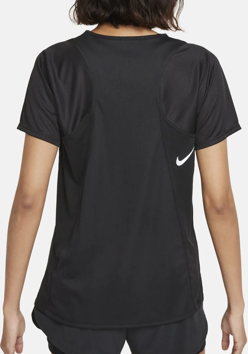 Nike Dri-FIT Race Sportshirt Dames XL - Zwart