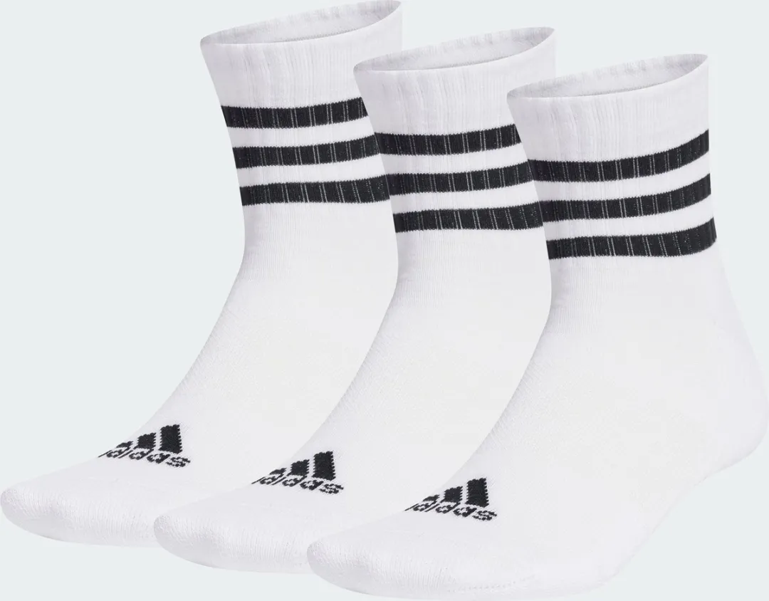 adidas 3-Stripes Cushioned Korte Sokken 3 Paar - Wit