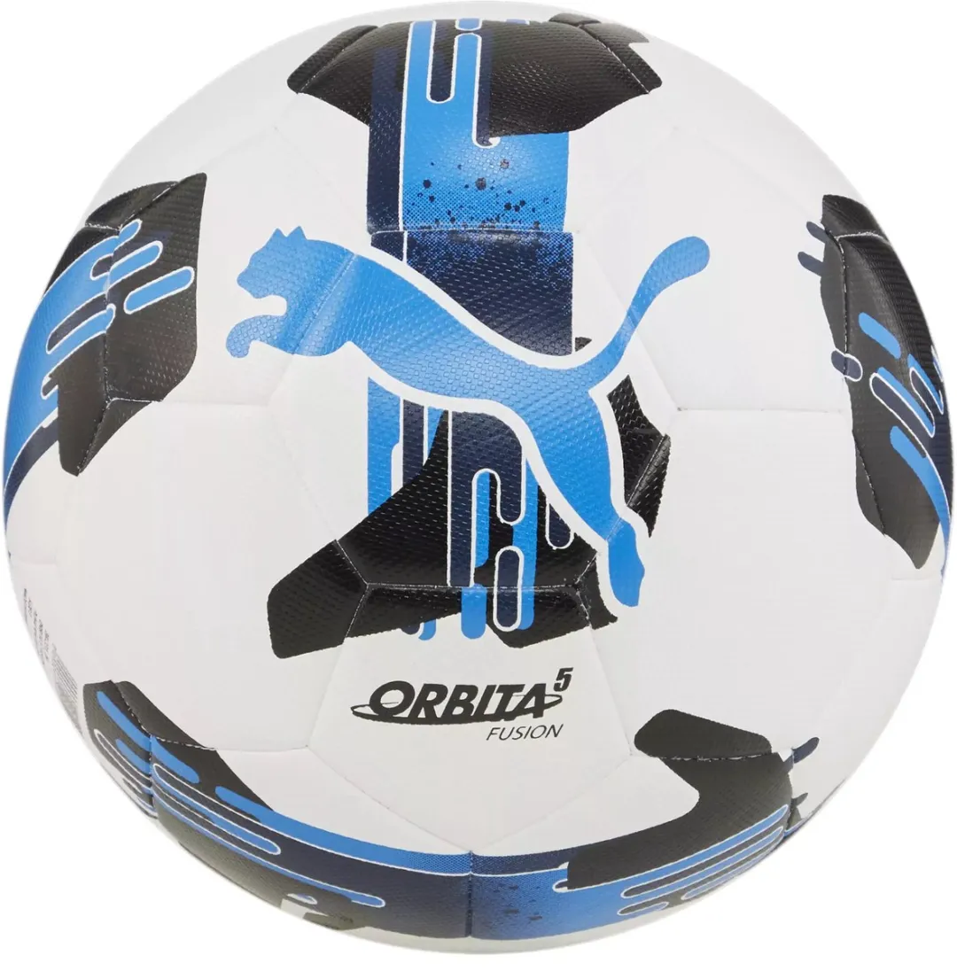 PUMA Kinder Trainingsbal Orbita 5 FUSION - Maat 1 - Wit/Blauw